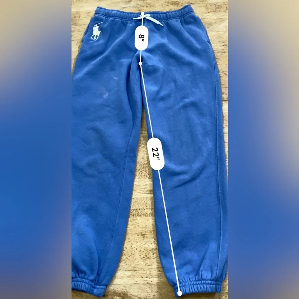 Polo by Ralph Lauren Youth Size Large (12-14)‎ Blue Fleece Big Pony Joggers